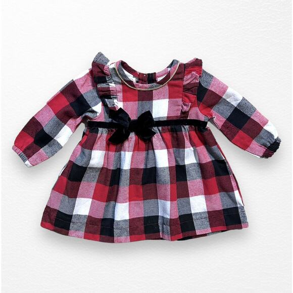Mud Pie Plaid Flannel Dress, 3-6 Months - Picture 1 of 7